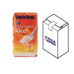 곡물에 대한 상단 라벨이 있는 평평한 바닥 백