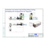 충전 밀봉 포장 포장 라인을 형성하는 상단 스티커 백이 있는 자동 평평한 바닥 백은 고객의 주문입니다.